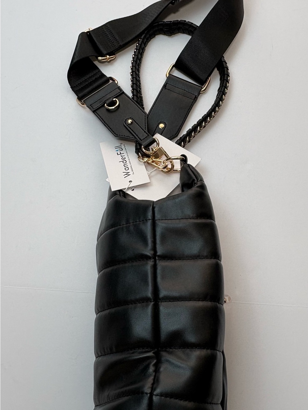Wander Black Quilted PU Belt Bag with Gold Hardware - Picture 6 of 14